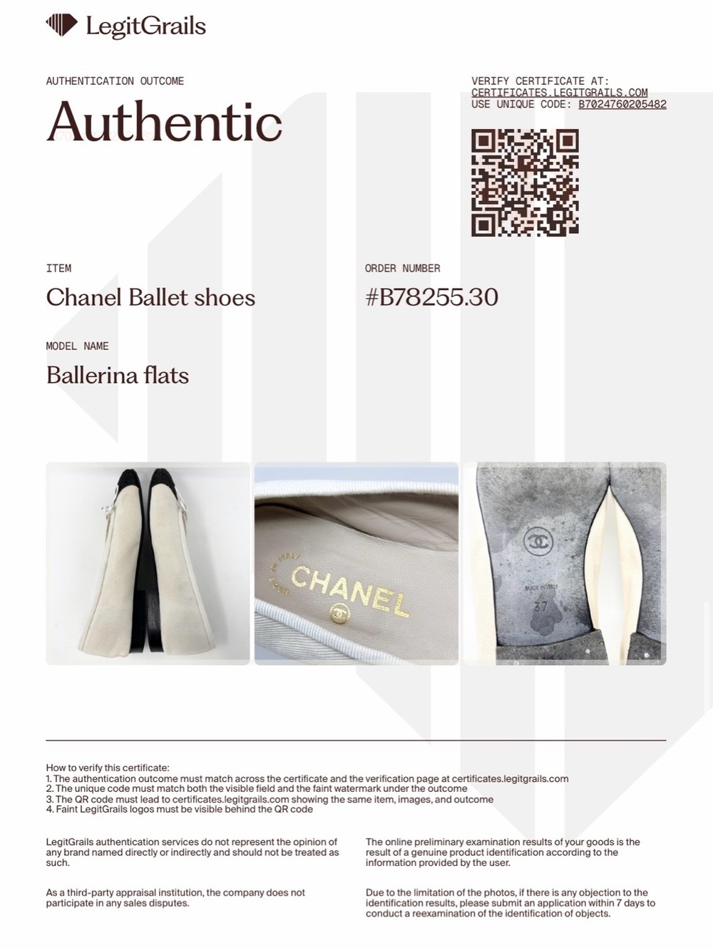 CHANEL Two Tone Ballet Flats Ivory Black Denim Cap Toe size 37 6-6.5 - Picture 2 of 15